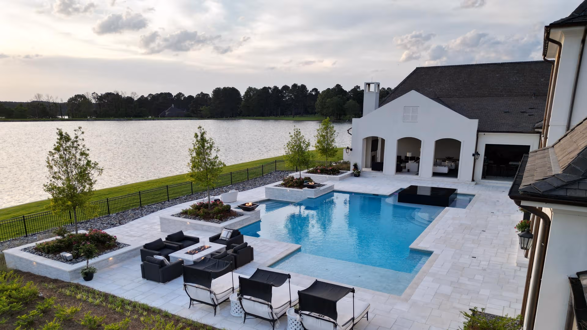 Luxurious inground pool with custom outdoor living space